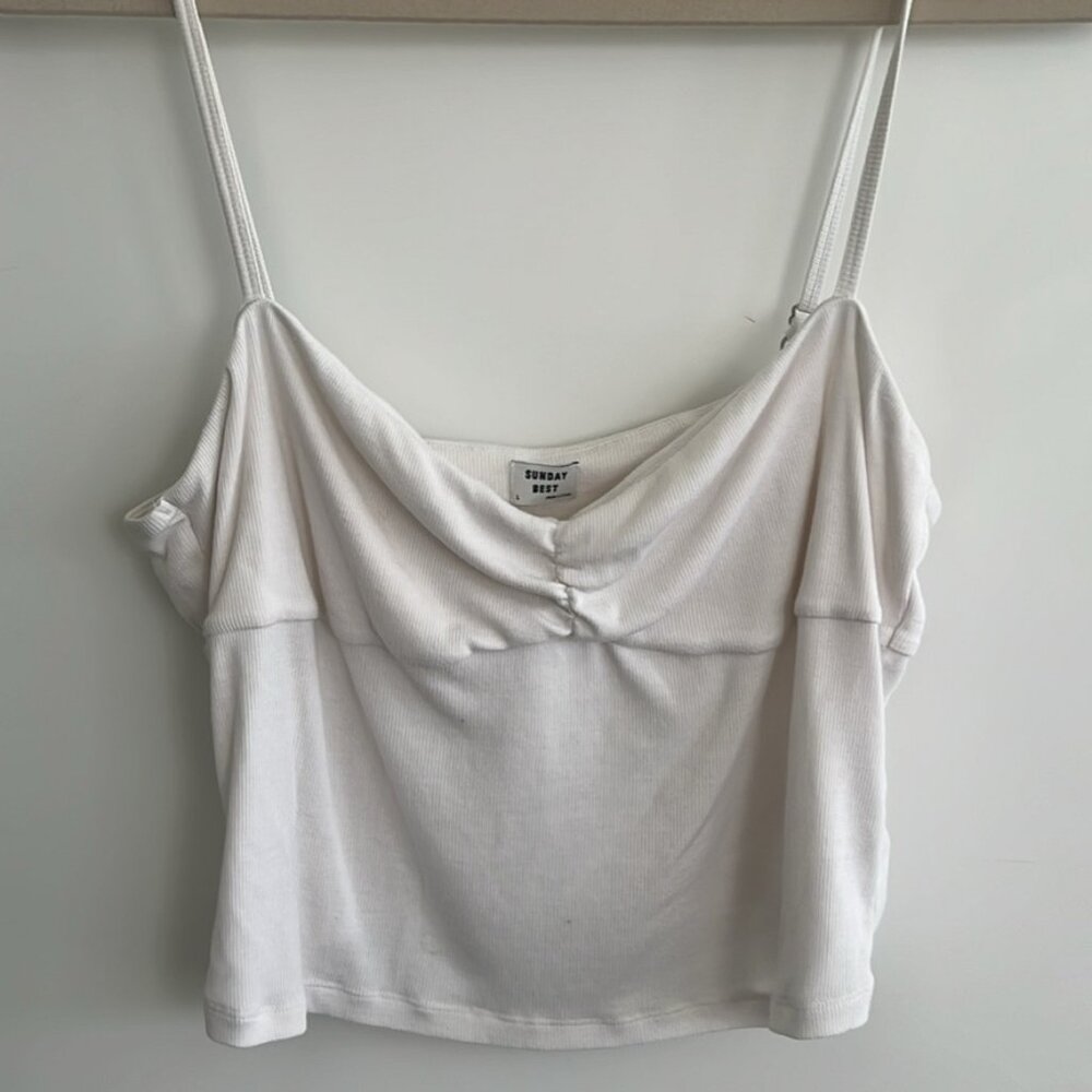 Aritzia Sunday Best Boston Cropped Sweetheart Tank, Size L